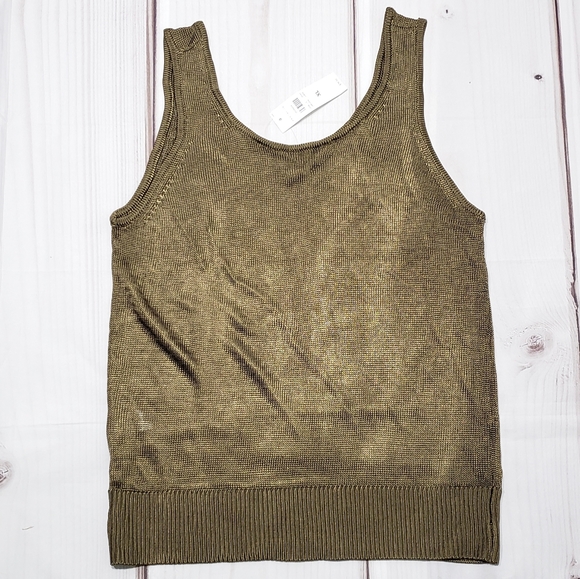 Ann Taylor Tops - Ann Taylor Rich Olive Green Viscose Knit Tank Top